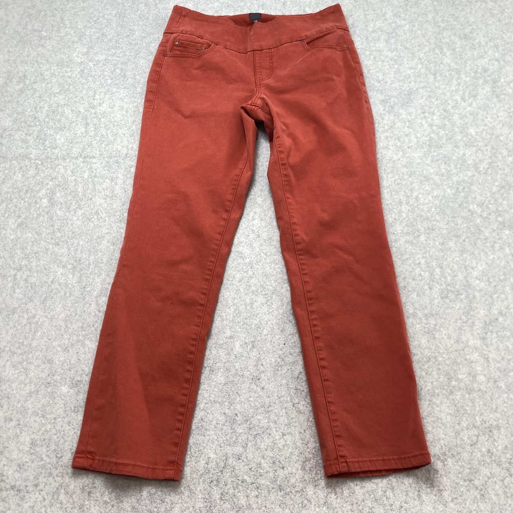 JAG Womens 10 Slim Straight Jeans 31x28 Rust Orange Pull-On Stretch
